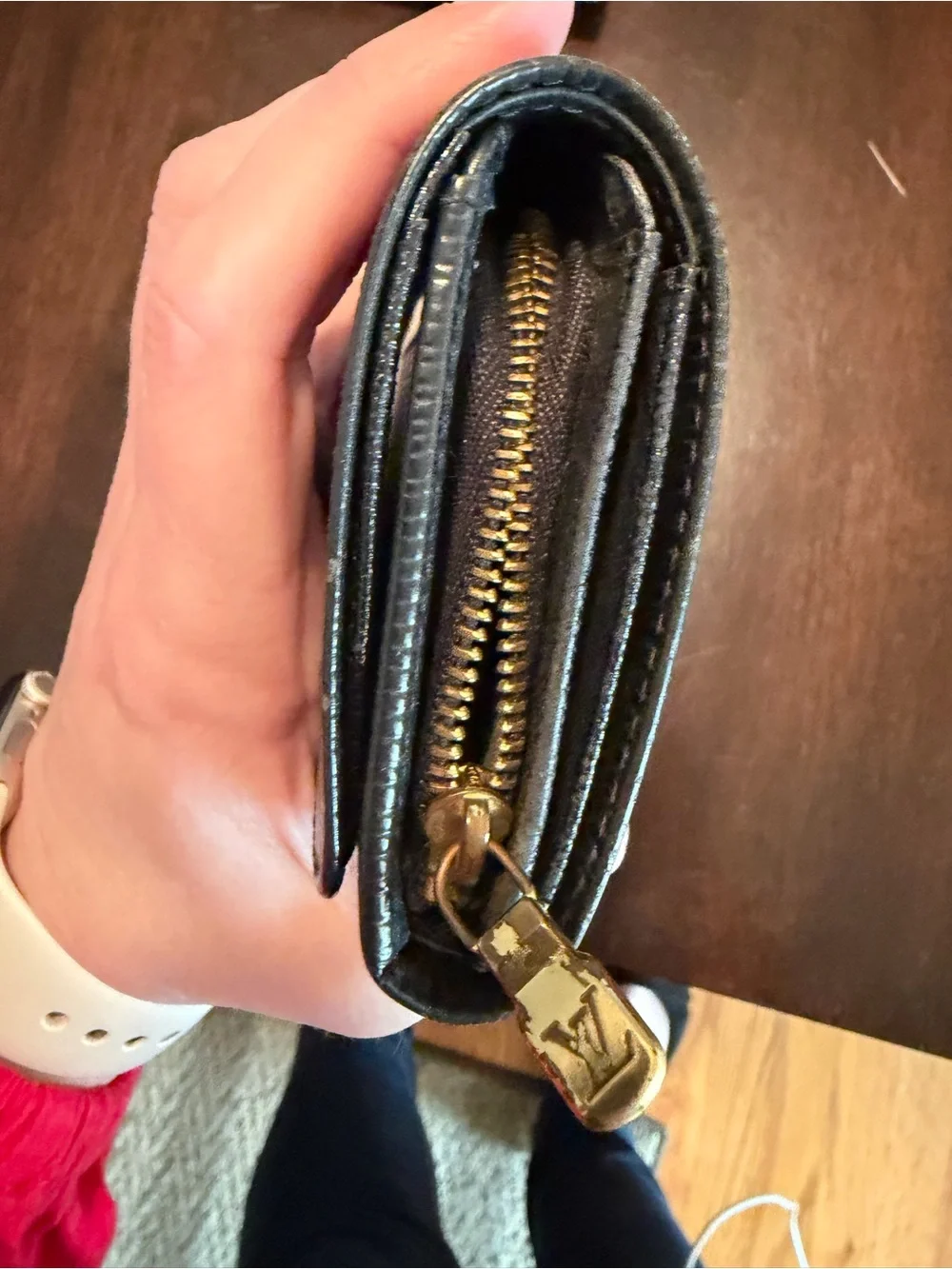 Authentic Louis Vuitton Black Epi Leather Clutch Wallet
